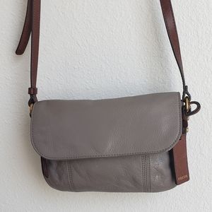 Grey Leather Fossil Purse